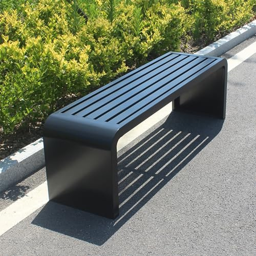 Gartenbank MetallGartenbank Wetterfest 3sitzer Bank Ohne Lehne Keine | Weiß, Massiv und Robust,Bank Ohne, Montage Erforderlich, für Garten Park Balkon(Black,120cm)