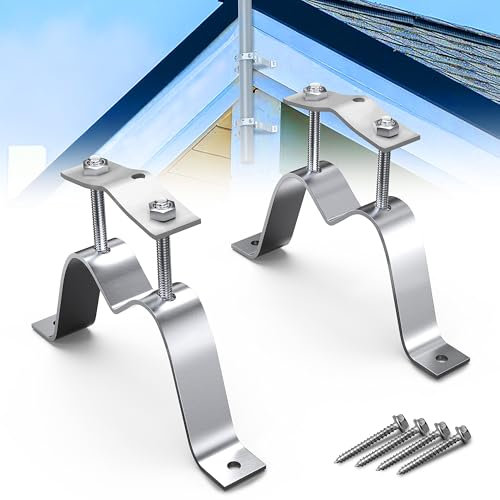 Wall Mount Pair for TV Antenna Mast Brackets