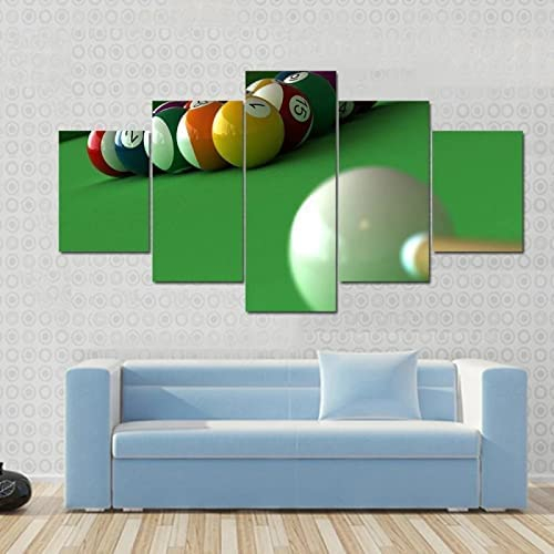 Wandbilder Leinwandbilder Modular Poster 5 Stück Snooker Billard Gemälde Hd Print Decor Modern Room Wohnzimmer Schlafzimmer Hotel Kinderzimmer Galerie 100 X 50 Cm Wandgemälde -3N5O-B1S7-