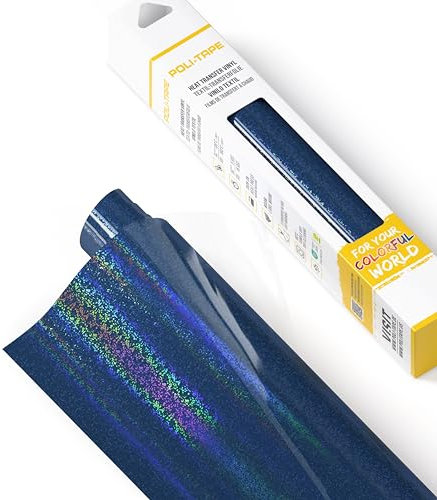 POLI-FLEX® STARFLEX Transferfolie für Textilien – Holographische Effektfolie zum Aufbügeln, Plotterfolie für DIY Shirts, Blau, 30,5 cm x 61 cm