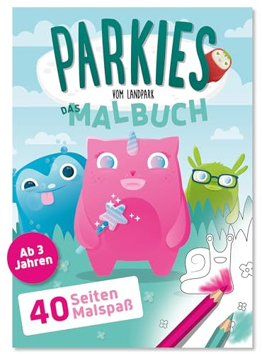 Malbuch für Kinder ab 3 Jahren | Parkies vom Landpark | Große Motive, 40 kreative handbearbeitete Bilder zum Ausmalen für Mädchen und Jungen | Hochwertiges DIN A4 Malheft | Perfekt als Geschenk