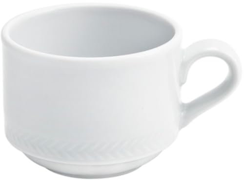 KAHLA 125405A90012C Matinee Espresso-Obertasse 0,09 l stapelbar | Essteller mit Fischgräten-Muster aus Porzellan
