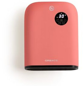 CREATE/WARM WALL/Calefactor de pared o suelo con WiFi terracota/Control desde la app, estancias hasta 20m², detección de ventanas abiertas, interruptor antivuelco, 3 modos, pantalla LCD, 2000W