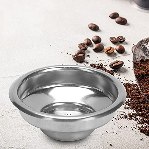 Filtro de café de 58 Mm, Cafetera Semiautomática Italiana Cesta de Acero Inoxidable S Er Doble Tazón de Polvo de Acero Inoxidable 0 Filtro de sin Fondo de Doble Capa para una