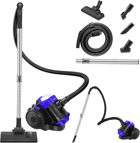 Huini Cylinder Vacuum Cleaner, 1000 Watt Powerful Motor, Crevice Clean Tool, Bagless Powerful Wet & Dry Vacuum Cleaner for Stairs, Compact and Lightweight, Removes Dust, Dirt and Pet Hair