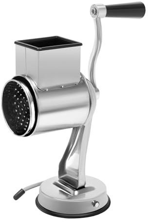 Rallador Rotatorio Manual de Acero Inoxidable, Con Mango y 5 Juegos de Cuchillas Afiladas