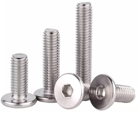 Foyoram M2x5mm Waferkopfschrauben mit Innensechskant 100 stück Edelstahl Flachkopfschraube mit Innensechskant Großem Kopf Maschinenschrauben (M2 x 5 mm)