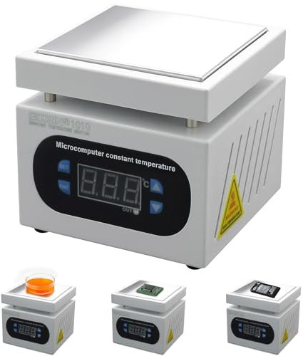 Station de Chauffage pour PCB, 200 x 200 mm Station de Soudage, Plaque Chauffante 500 W Plaque Chauffante pour Remplacement d'écran de téléphone, expériences de chimie(prise UE)