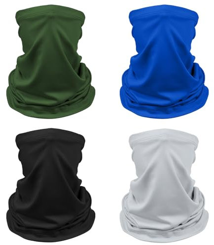 AWUMBUK 4 PCS Bandana Multifonctions Cache cou Homme,Tour de Cou Homme Hiver et Femme à Séchage Rapide Cache cou Moto Homme Cache Nez pour Moto Course Randonnée Cyclisme Course à Pied
