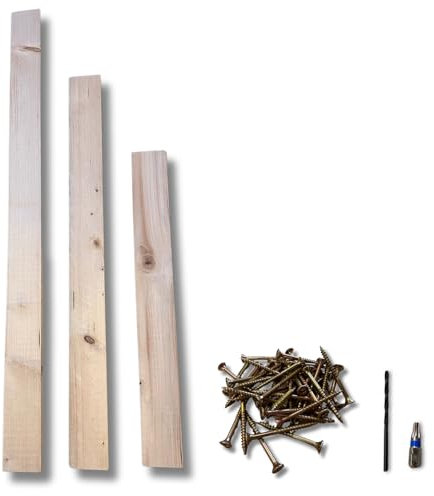 BAVAWOOD Holz Zaunlatten 0,6m Höhe - 10x Fichte Holzbretter 7,2x2x60 cm für DIY Gartenzaun - inkl. Schrauben,Bohrer und Bit