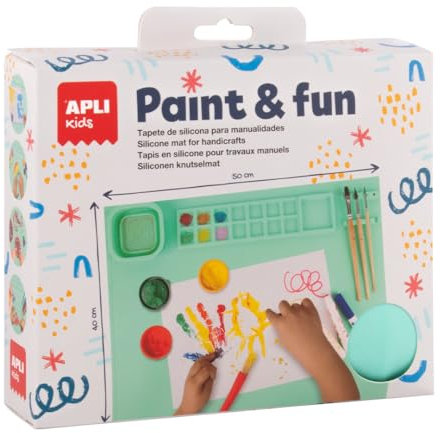 APLI Kids 19939 - Tapis de Peinture Lavable pour Enfants – Tapis en Silicone Antidérapant pour Activités Manuelles – Facile à Nettoyer et anti-dérapant.