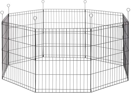 Beeztees Premium Vihar, Nager und Kaninchen Laufstall, XL, 8 Paneele, Panel 60x70 cm, Durchmesser 155 cm