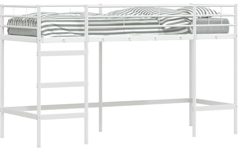 vidaXL Kinderloftbett Uni Weiß 75 x 190 cm Stahl