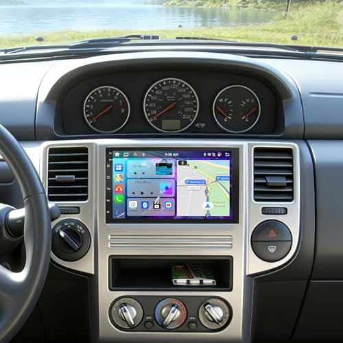 2+32G Android 13 Autoradio für Nissan X-Trail T30 2001-2007 mit Carplay | 7 Zoll Touchscreen Auto Stereo Display Player Radio GPS Navi Head Unit mit Android Auto SWC FM RDS MirrorLink Split Screen