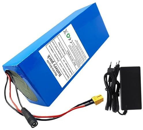 Batterie 52V 45AH pour Vélo Électrique, Batterie pour Scooter Électrique, Batterie Lithium-ION Étanche avec Chargeur Et BMS, Batterie Haute Puissance (52V 45Ah),T