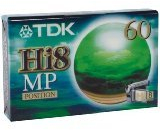 TDK - Cassette vidéo Hi8 pour caméscope - Qualité MP - 60 MN