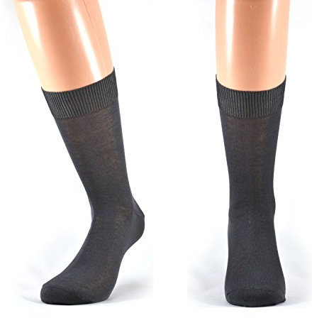 Fontana Calze, 6 paia di calze UOMO corte in 100% Cotone Filo di Scozia. GRIGIO MEDIO TG 45-47