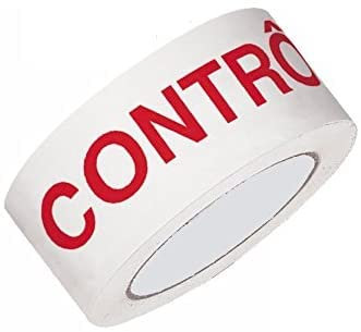 6 Rouleaux adhésif imprimé CONTRÔLE QUALITÉ en rouge,pp silencieux long : Rouleau de 50 mm x 100 mètres (34% de plus que les 66 mètres) ref UGRACQR100-6