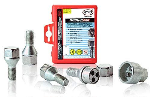 Heyner Locking Wheel Nuts M12x1.5 Fits Renault Megane 17mm Hex Models 2008 To 2023 Set 4 Locks Alloys Antitheft Protection Bolts I