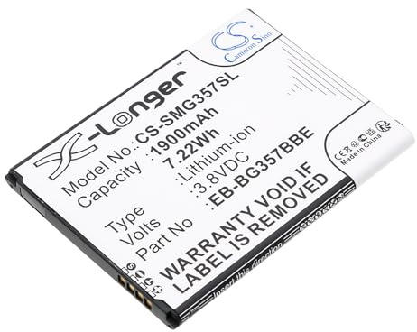 CS-SMG357SL Batteria 1900mAh compatibile con [Samsung] Galaxy Ace 4 LTE, Galaxy Ace Style LTE, SM-G357, SM-G357FZ, SM-G357M sostituisce BG357BBU, BG357BBZ, EB-BG357BBE