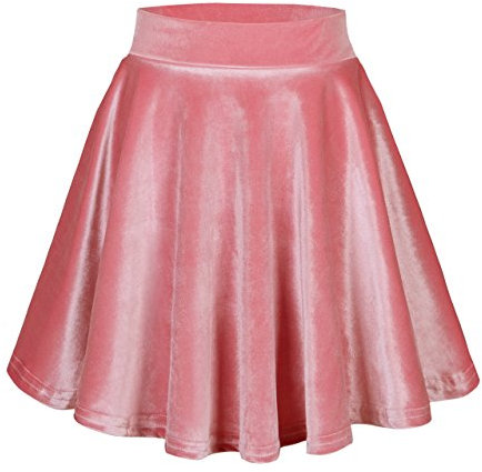 Urban CoCo Damen-Midirock, vielseitig, dehnbar, ausgestellt, lässig, hohe Taille, Pink, Groß