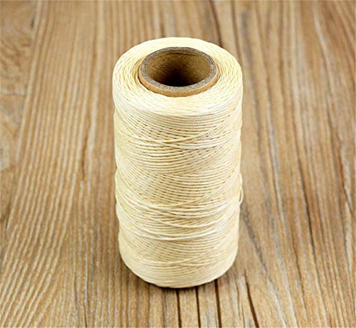 Szaerfa Costura de hilo encerado 260m de cuero 1MM para cincel Awl zapatos conjunto de equipaje (Blanco)