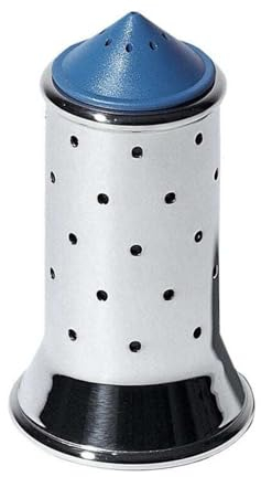 Alessi Salzstreuer, Blau, Edelstahl, 6.5 x 7 x 24 cm