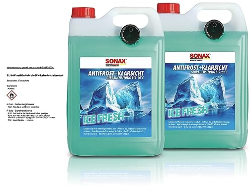 2x SONAX 01335410 Antifrost&KlarSicht bis -20°C IceFresh ScheibenReiniger 5L