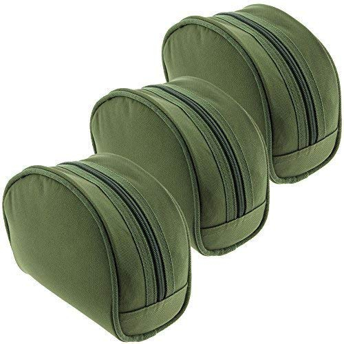 3 x NGT grün Polyester Karpfen Grob gepolstert grün Angeln Tackle Spule Fällen Set