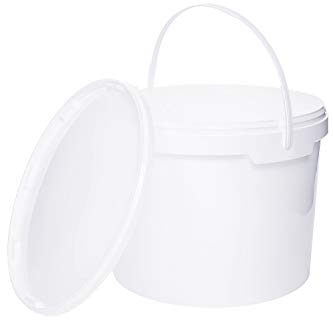 10 Liter Eimer mit Deckel, weiß, stapelbar, mit Lebensmittelfreigabe Set, 20 Stück