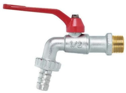 Kugelhahn mit Schlauchanschluss und rotem Hebel 1