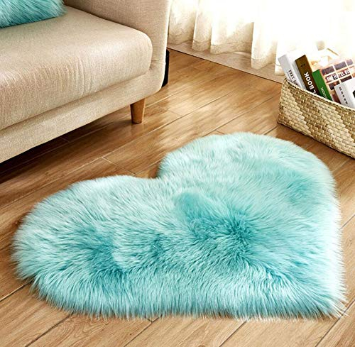 Faux Lammfell Teppich Kunstfell Matte Sofa-Deco 29 (Light Blau, 30 * 40)