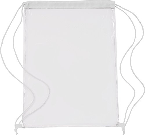 sin4sey Rucksack Sportbeutel Turnbeutel transparent mit Kordel Tasche Gymsac (weiß)