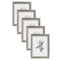 WOLTU Bilderrahmen 40x50cm 5er Set Fotorahmen Holzrahmen mit Passepartout, zum vertikalen oder horizontalen Aufhängen/Aufstellen, Posterrahmen Collage Wanddeko, Silber