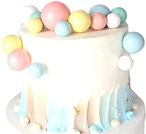 Morofme Bunte Kugelförmiger Kucheneinsatz Topper 16PCS, Perlenkugel Kuchen Cupcake Topper, Kugel Kuchen Picks, Bunte Kuchendekoration für Mädchen Kind Frauen Geburtstag Baby Dusche Hochzeitstag Party