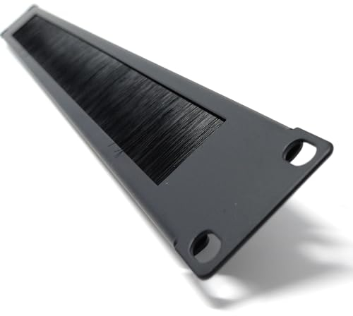1U 19-inch Brush Plate Panel Cable Management for Data Cabinet Rack Mount, Tidy Cable Entry for Clean and Organized Environment (Black)