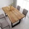 Festnight Esstisch massivholz 180×90×76 cm Esszimmertisch Esstisch Holz Baumkantentisch holztisch esszimmer holztisch Massivholz Akazie-Schwarz-180 x 90 x 76 cm