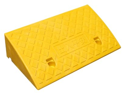 Leichte und tragbare Bordsteinrampe aus Kunststoff,Rollstuhlrampe mit Stabiler Gitterstruktur,Schwellenrampe für Einfahrt,Gehweg,Roller,Fahrrad,Motorrad (Farbe: Gelb,Größe: Höhe 11 cm (4,3 Zo