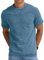 NITAGUT Men’s Distressed T-Shirts Cotton Crew Neck Vintage Tees Summer Casual Shorts Sleeves Tops,Denim Blue,M