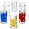 MamboCat 6er Set Mini-Maßkrug Schnapsgläser I 40 ml, 4cl geeicht I 6 Personen I Shot Glas mit Mini-Schild, Henkel & Relief I Pinnchen für Wodka, Tequila, Likör etc.