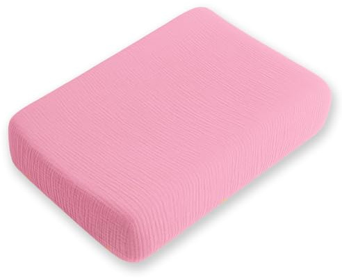 PAPATE Wickelauflagenbezug aus Bio-Baumwollgaze, weich und atmungsaktiv, 50 x 70 cm – vielseitig einsetzbar für Babys und Kinder – hergestellt in Frankreich – ideal für Neugeborene (Rosa)