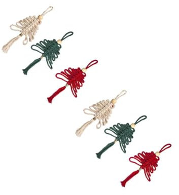 Alipis 2 Sätze Chinesischer Knoten-Weihnachtsbaum Weihnachtsbaum-anhänger Cake-pop-stiele Und -verpackungen Anhängerdekoration Ring Draht Anhänger Anhänger Gold Baumwollseil 3 Stück * 2