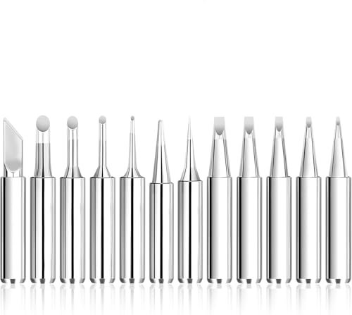 12Pcs/Set 900m Soldering Iron Tips Set for Hakko Yihua Atten Quick Ryobi Soldering Station Guns Solder Iron Tip Replacement for Welding Equipment & Electronic Repairs Accessories