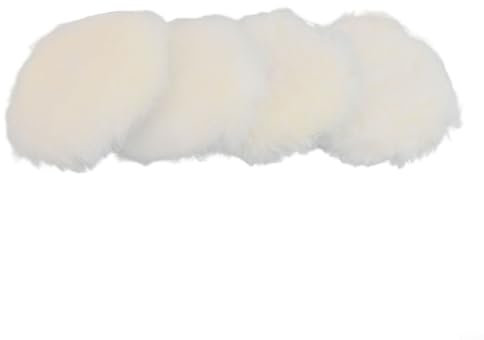 Lambswool Polishing Pad Set 4pcs of 125mm Pads for Random Orbital Sanders for Wood and Auto Polishing