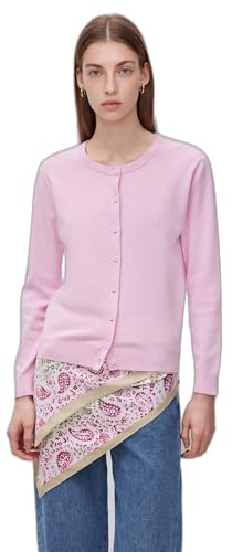 United Colors of Benetton Maglia Coreana M/L 1C19D502P Maglione Cardigan, Rosa, S Donna