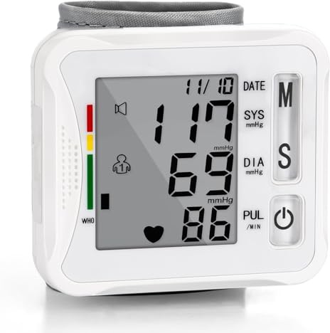 Handgelenk Blutdruckmessgerät, Wrist Blood Pressure Monitors with 13.5cm–19.5cm Cuff, 2 x 99 Memory, Fully Automatic Precise Blood Pressure and Pulse Measurement, for Home Use Only