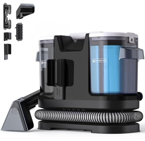 Lubluelu Nasssauger Polsterreiniger Gerät mit 600 W – 22 kPa Teppichreiniger Waschsauger, tragbarer Teppich Reinigungsgerät mit Selbstreinigungsfunktion und langem Schlauch für Teppiche, Sofas & Autos