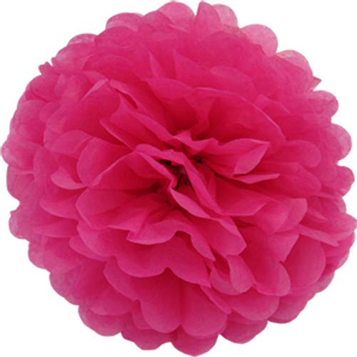Creativery 10 Papier Pompons 25cm Set (Fuchsia/pink 187) // Pompoms Bommel Kugel Seidenpapier Pom Pom Deko Hängedeko Raumdeko Blumen