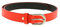FASHIONGEN - Cintura donna in Vera Pelle di vacchetta Pieno Fiore, Cintura donna per jeans, Vestito, Pantaloni, LUNA - Rosso, 100