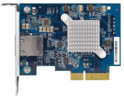 QNAP QXG-10G1T Scheda di espansione di rete 10 GbE a porta singola (10 Gbase-T) 10 GbE, PCIe Gen3 X4, supporto discreto precaricato, supporti piatti e full-height inclusi.